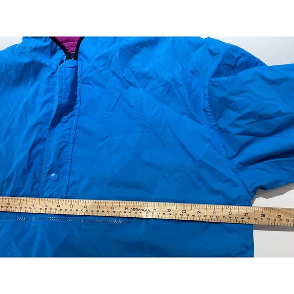 Vtg 90s Gap Men XL Blue purple Arctic Light Fleece Pockets 1/2 Zip reversable - Picture 14 of 16